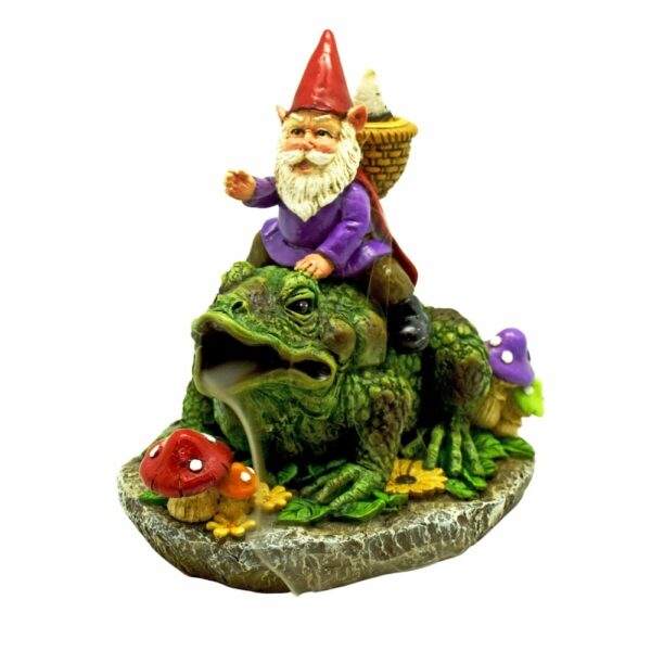 Epic Wholesale - Fantasy Gifts Gnome Riding Frog Backflow Burner