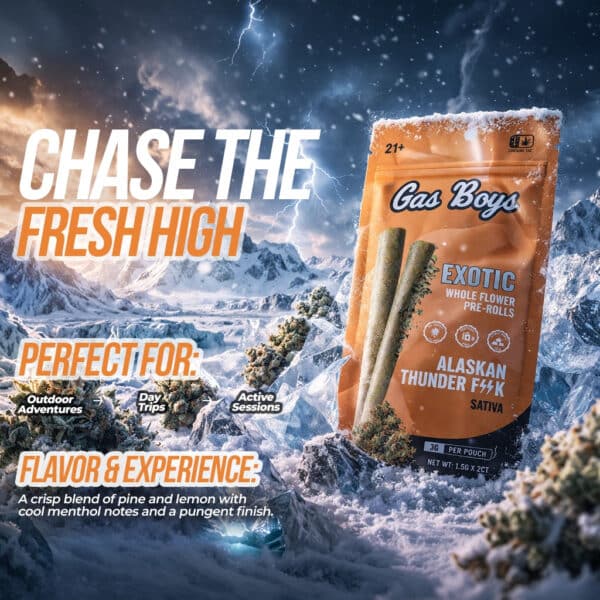 Gas Boys Alaskan Thunderfuck Whole Flower Pre-rolls – 1.5g, 2ct