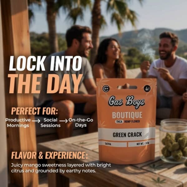 Gas Boys Green Crack THCA Flower – 42g Jug with 1.5g Pouches