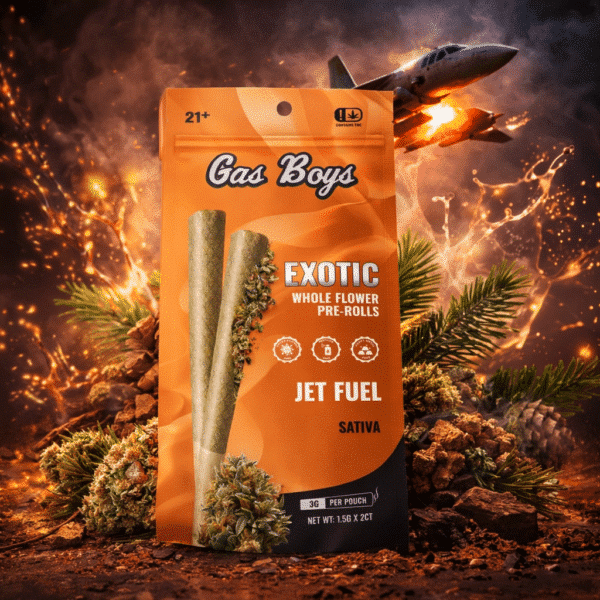 Gas Boys Jet Fuel Whole Flower Pre-rolls – 2ct Pouch