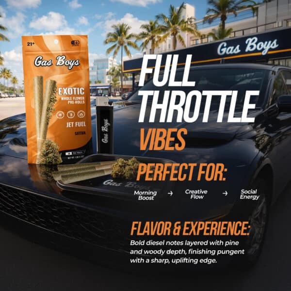 Gas Boys Jet Fuel Whole Flower Pre-rolls – 2ct Pouch