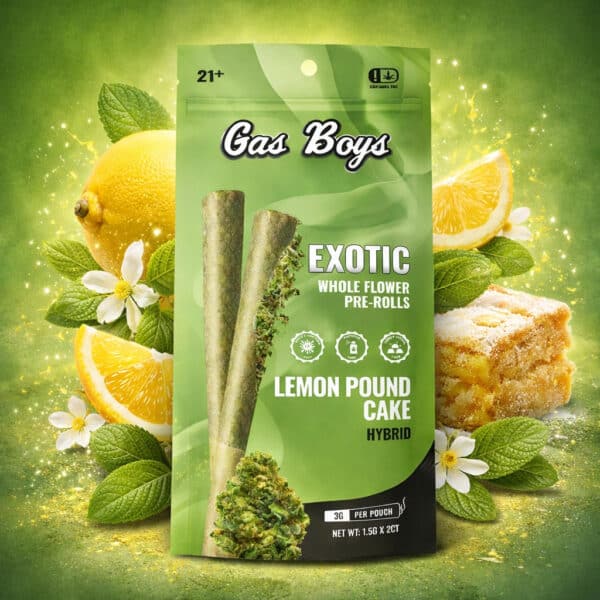 Gas Boys Lemon Pound Cake Whole Flower Pre-rolls 2ct
