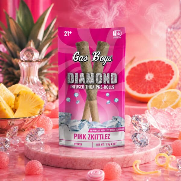 Gas Boys Pink Zkittlez Diamond Infused Pre-rolls – 2 Pack