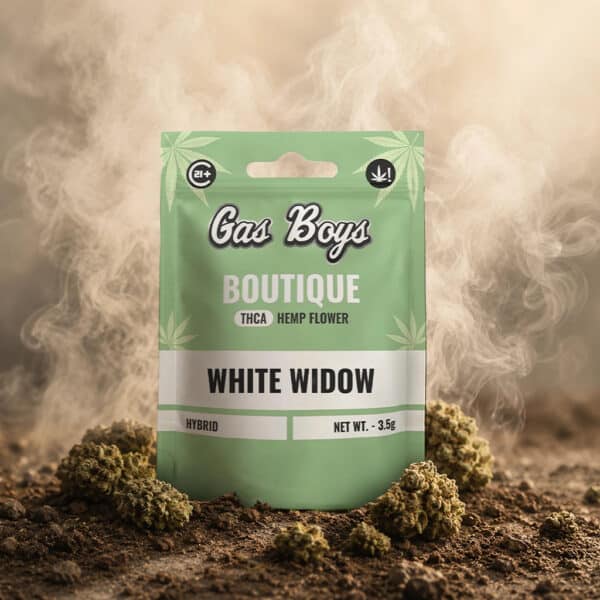 Gas Boys White Widow THCA Flower – 42g Jug with 1.5g Pouches