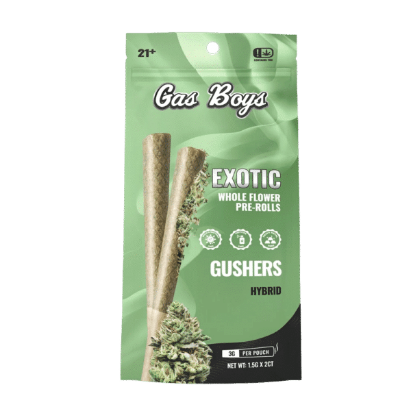 Gas Boys Gushers Whole Flower Pre-rolls 1.5g – 2ct Pouch