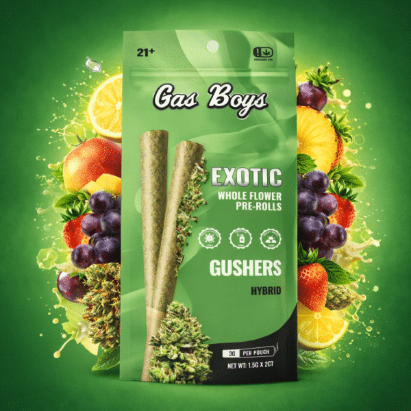 Gas Boys Gushers Whole Flower Pre-rolls 1.5g – 2ct Pouch