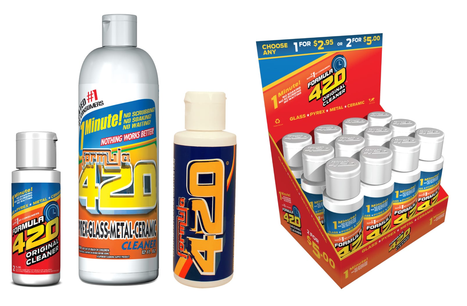 Formula 420 PyrexGlassMetalCeramic Cleaner 12oz Single Bottle